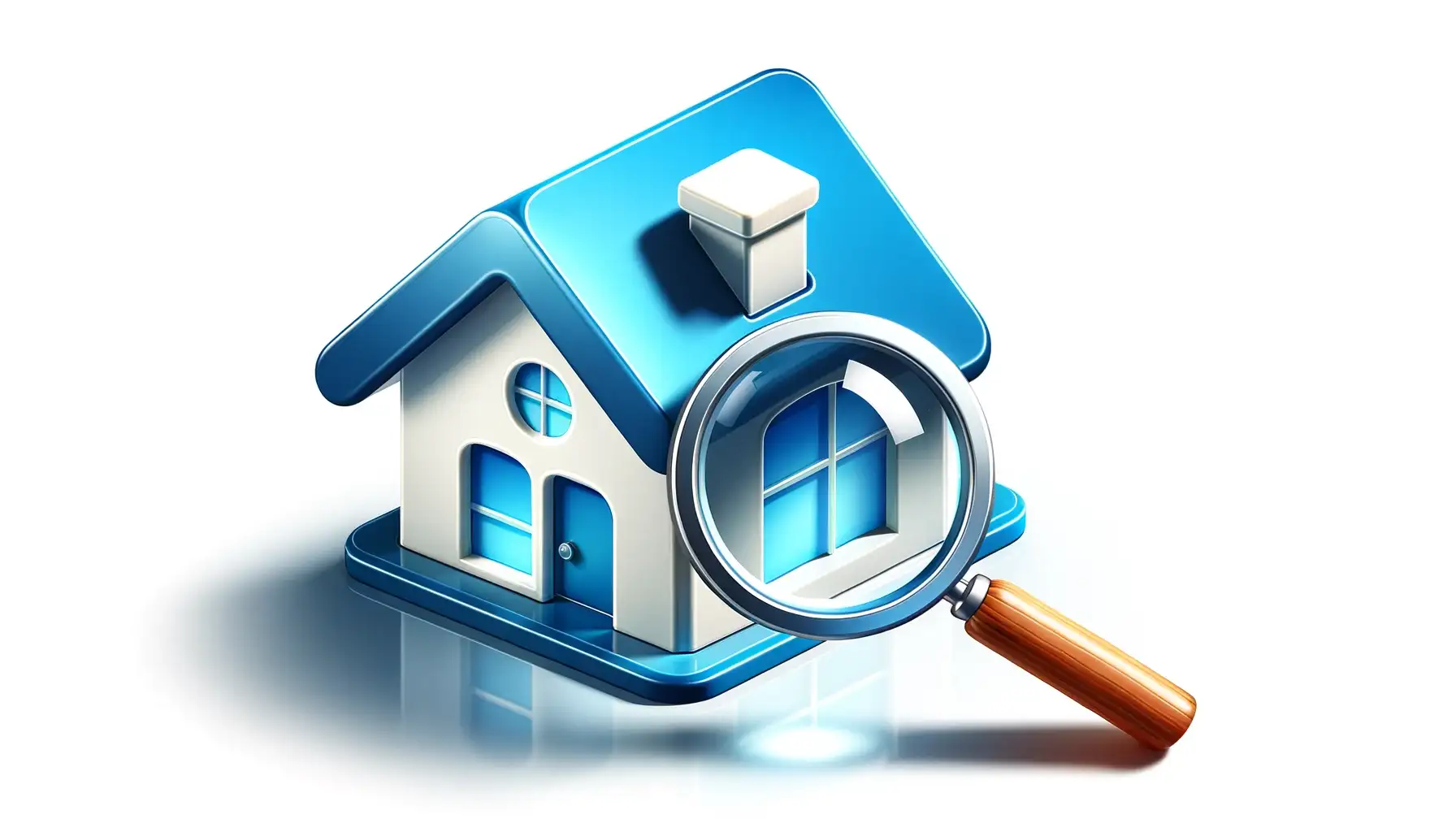 image d'une maison en observation d'une loupe